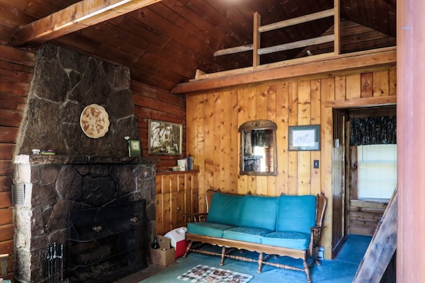 Cabin fireplace
