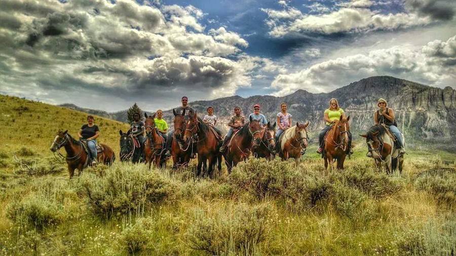Horseback riding through the mountains
